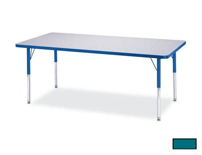 RAINBOW ACCENTS 6478JCA005 KYDZ ACTIVITY TABLE - RECTANGLE - 24 in. x 36 in.  24 in. - 31 in. HT - GRAY - TEAL