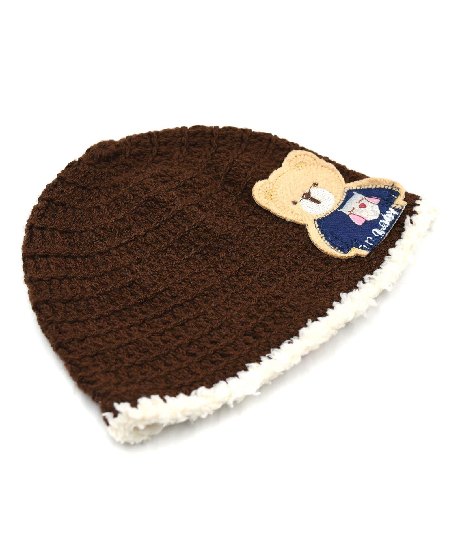 Magic Needles Cap With Bear Applique - Brown