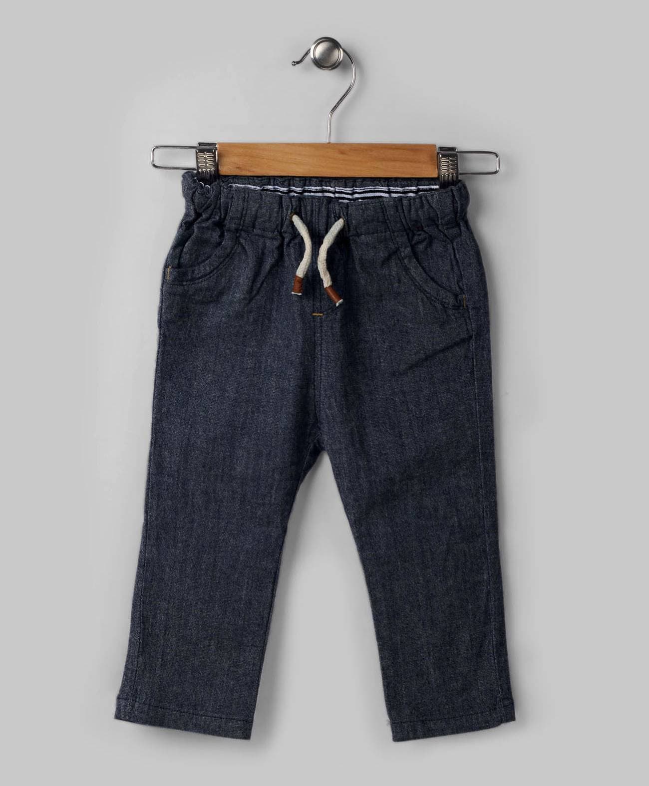 Elasticated Waistband Jeans - Navy