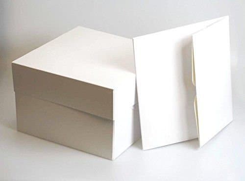 Cake Boxes + Lids | 0.5 mm Thick | White | Strong | 8" 10" 12" 14" 16" (1, 16")