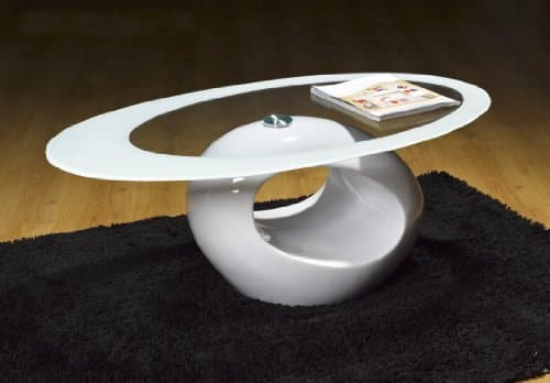 Designer Oval Coffee Table (WHITE)