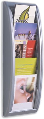 PaperflowFast Paper Quick Fit System Wall Display 5 x A5 Silver 4063.35, Aluminum