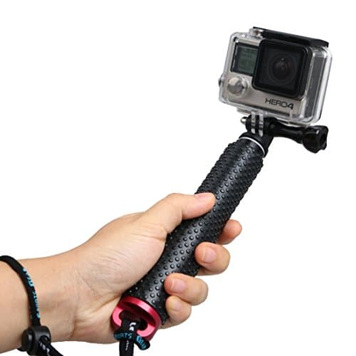 LENDOO Extendable Go Pro Pole - Adjustable Selfie Stick Holder Waterproof Monopod For Gopro Hero 4, Hero+ LCD, 3+, 3, 2, 1, Sj4000 and Sj5000 Cameras Sports DVR (Red)