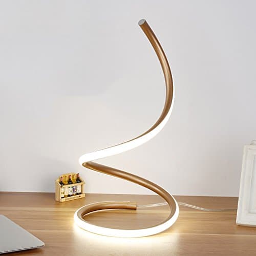 Table lamp modern simple bedroom bedside lamp high brightness LED chip light source aluminum alloy lamp body acrylic lamp cover SYAODU creative living room study restaurant decoration lighting ( Color : Rose gold-White light )