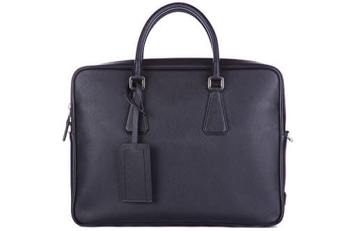 Prada briefcase attaché case laptop pc bag leather black