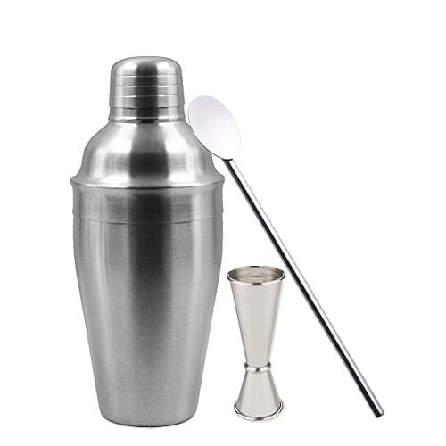 Cocktail Shaker Bar Set - Bartender Kit Tools Bar Accessories | Drink Shaker with Double Jigger, Mixing Spoon and Perfect for a Home Bar Cart