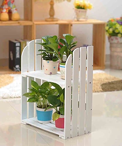 flower pot shelf Solid Wood Flower Racks Creative Simplicity Shelves Flower Pot Rack Bookshelf Wood Color And White plant stand ( Color : B , Size : 40*20*50cm )