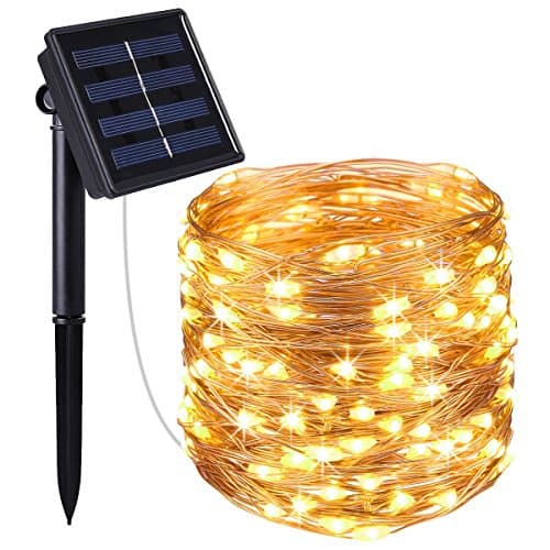 Solar String Lights Led String Lights Starry String Lights, 10 Meters 100 LED Waterproof Outdoor Starry Fairy Lights, Patio, Garden, Home,Party Decorations (Warm White)