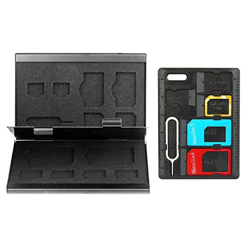 MYTK Double Layer SIM Karten Adapter mit Transportbox SD TF Card Box