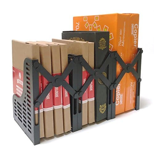 Adjustable Magazine/File Holders Desktop Organizer,3 Sections,Black