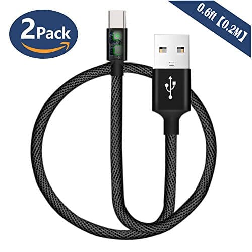 USB C Cable Zedela CableCreation (2-Pack 0.2M) Braided Type C (USB-C) to standard USB A Cable Nexus 6P/5X, Pixel C，ChromeBook Pixel, Lumia 950/ 950XL, Apple New Macbook 12 Inch, Nokia N1, and Other Type-C Supported Devices(Black)