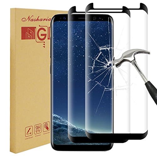 Nasharia [2 Pack] Galaxy S8 Screen Protector, Samsung Galaxy S8 Tempered Glass 0.25mm Screen Protector, 9H Hardness, Bubble Free, Anti-Fingerprint HD Screen Protector Film
