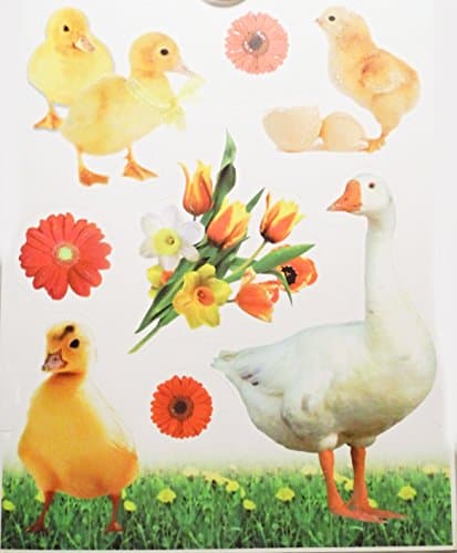1 x Window Easter Animals Kücken und Gans