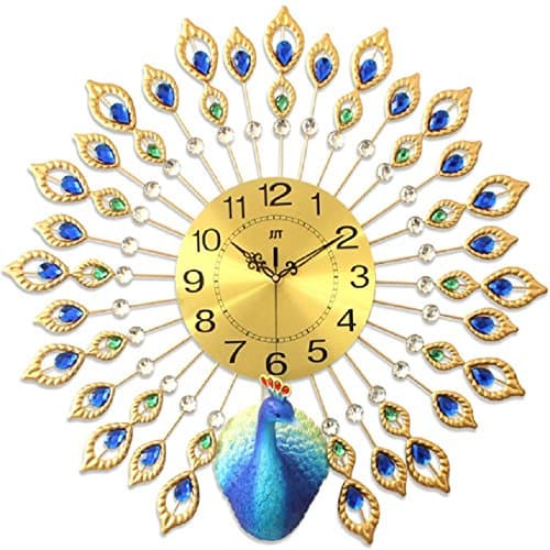 Longless Three-dimensional peacock wall clock creative living room clock European bedroom mute clock 67 * 67cm