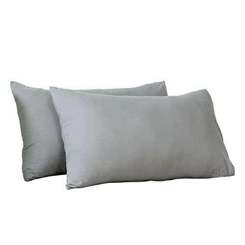 Evolive Ultra Soft Brushed Microfiber King Size 20"x40" Pillowcases Pair with Envelope Clousure Set of 2 (20"x40" King, Silver Grey)