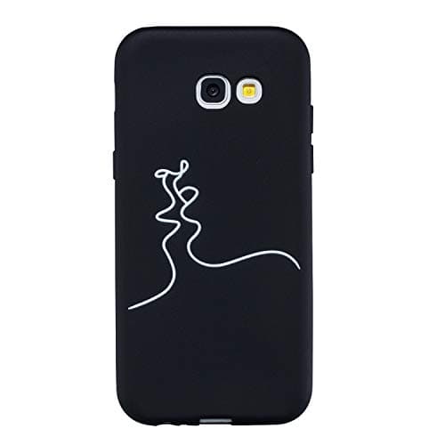 Galaxy A5 (7) [Silicone][Anti-Fall] Matte Black Touch Scratch Foldable Soft TPU Cover for Samsung Galaxy A5 2017 SM-A520 - Kiss