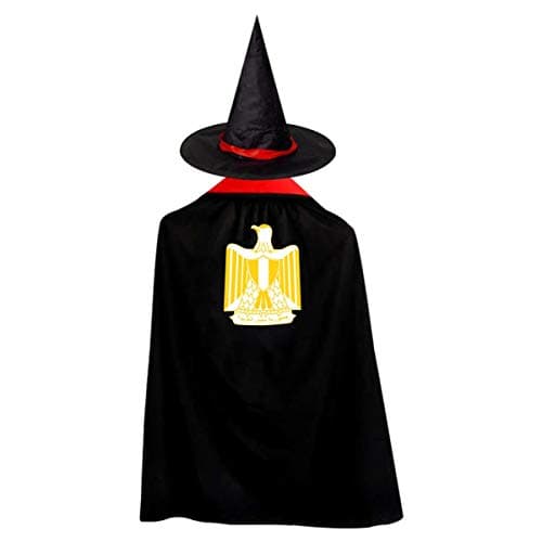 Egypt Eagle Badge Flag Witch Wizard Cloak Cape With Hat Halloween Costumes For Girls Boys