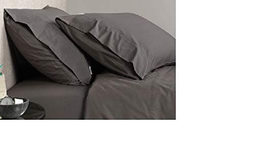 Lux Luxury Percale 16"/ 40CM Extra deep sheets Fitted Single Double Super King Size Bedding Bed Sheet & Pillow Pair Case (Sold Separately) (Charcoal, King)