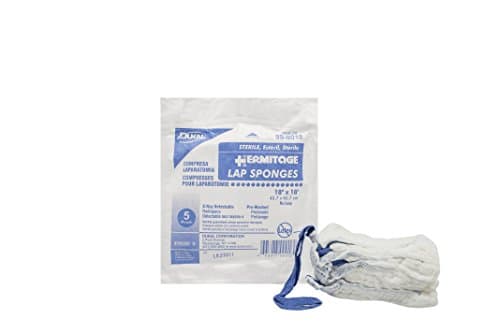 DUKAL 99-9018 Laparotomy Sponge, Pre washed, Xray, no Loop, 18" x 18" Sterile