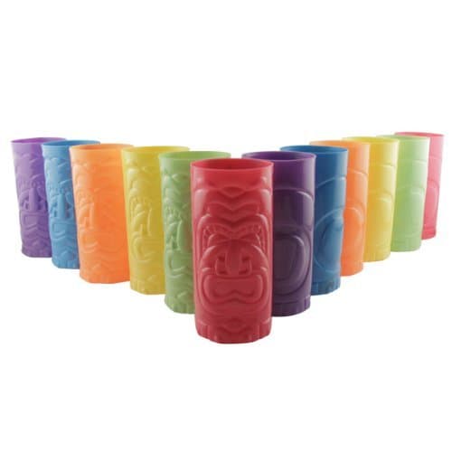 12 Assorted Plastic Tiki Mugs by Tiki Zone