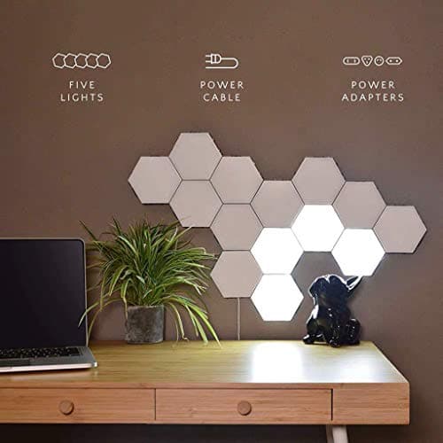 Sexykey KY Creative Assembly Touch-Sensitive Night Light Honeycomb, Hexagonal Wall Lamp DIY Quantum Light Smart Light for Bedroom/Hallway/Bathroom, Couple Gift,10Pcs