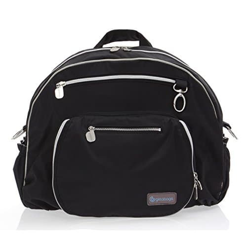 Gitta Jumbo Multi Function Baby Mom Nappy Changing Diaper Bag, Black+Silver