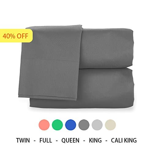 H Bedding 4pcs Solid Color Brushed Microfiber 1800 Bedding - Wrinkle, Fade, Stain Resistant, Hypoallergenic Sheets, Pillow Case Set - Queen Sheets Set, Dark Grey - - Idea for Thanksgiving