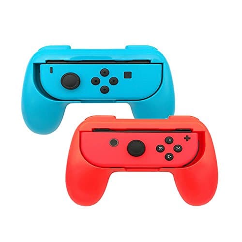 Nintendo Switch Joy-Con Grip Controller - 2 Pack Wear-resistant Joy con Handle Grips Accessory Kit Blue+Red EC002L