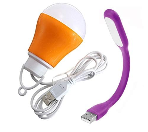 Nuestra USB LED Bulb 3w Portable Hook led Bulb USB Light Reading lamp for Camping Laptop pc Power Bank with Portable Flexible USB LED Light Lamp (Assorted Colour)