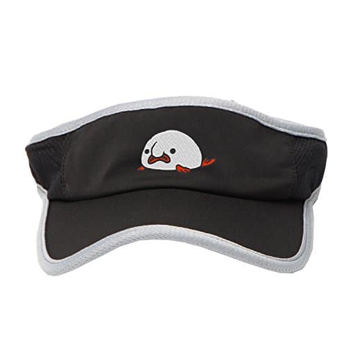 Summer Beach Visors Embroidered Cute Blobfish Low Profile Quick-drying Snapback Visor (Black)