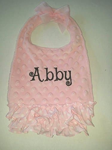 Pink Ruffle Bib, Personalized