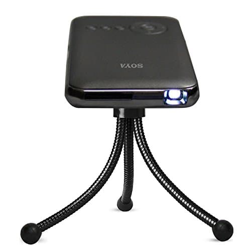 SOYA Portable Home Video Projector Android 4.4 HD LED Wifi mini Smart Projector DLP 16G+ HDMI USB Speaker Bluetooth 4.0 Support Web Browser Netflix Youtobe EShare Function+ Keystone Correction (Gray)