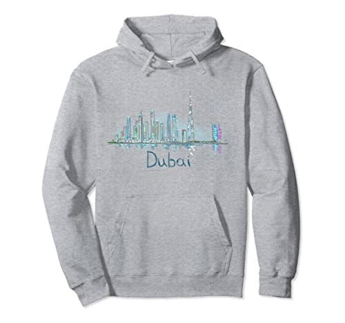 Dubai Panorama at night Pullover Hoodie