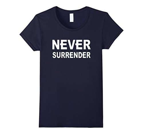 Womens NEVER SURRENDER TSHIRT XL Navy