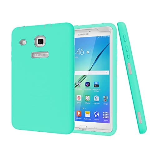 Galaxy Tab E 8.0 T377 Case,Darmor Shop [Heavy Duty] [hybrid] PC+Silicon Hybrid Protective Three Layer Armor Defender Full Body Protective Case For Tab E 8.0-Inch SM-T377 Aqua&amp;gray