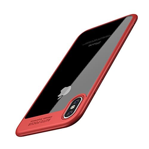 iPhone X Case,iPhone X Cover, iPhone 10 Ten Case,Soft Carbon Fiber Ultra Hybrid Thin Cover TPU Soft Cover Anti-Drop Protect Phone Case For iPhone X Type C/Red