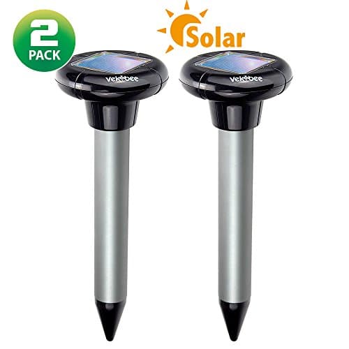 Vekibee Pack of 2 Solar Mole Repeller Sonic Spike Gopher Repellent Ultrasonic Vole Repellent Mole Chaser Rodent Repellent Ultrasonic Pest Control Ultrasonic Good As Mole Killer Poison