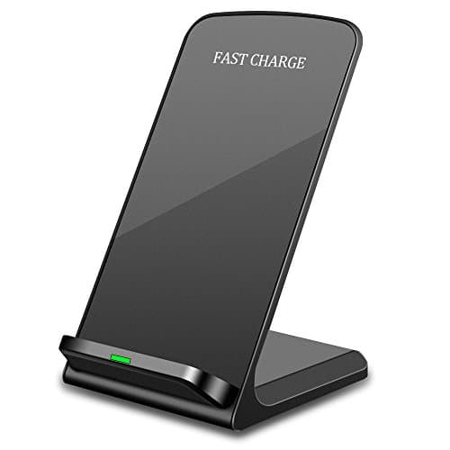TOPBIN Wireless Charger, Qi Certified Wireless Charging Stand Compatible iPhone Xs Max/XR/XS/X/8/8 Plus Samsung Galaxy S9/S9+/S8/S8+/S7/Note 9 5W All Qi-Enabled Phones(No AC Adapter) (Black)