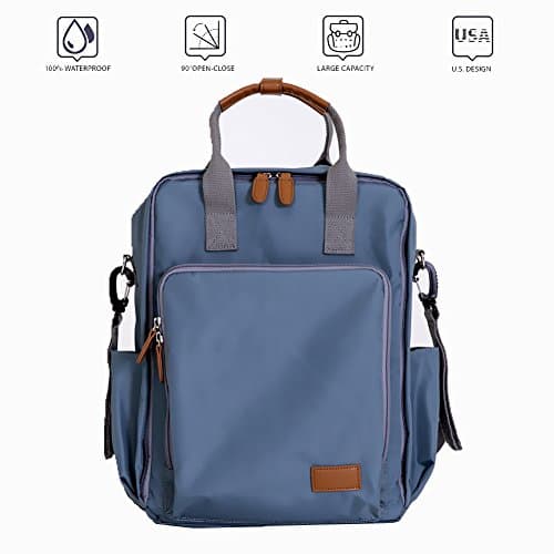 Diaper Bag Backpack w/ Waterproof Fabric and Multi Function for Boys & Girls Infant Baby - Stylish Premium Nappy Bag w/ Extra Large Capacity, Insulated Pockets, Stroller Straps, Unisex