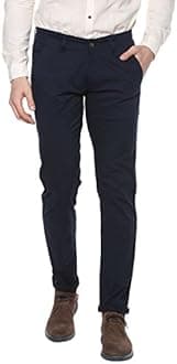 Urbano Fashion Men's Slim Fit Mid Rise Cotton Casual Chinos Trousers Stretch