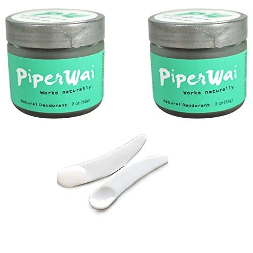 PiperWai Natural Deodorant 2oz 2 Jars PLUS 2 Application Spoons