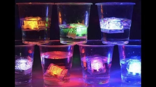 (Liquid Activated) 12 pack Flash Multi Color Light-Up LED Ice Cubes with Free Party Planning, Cocktails, Appetizer, Recipe EBook