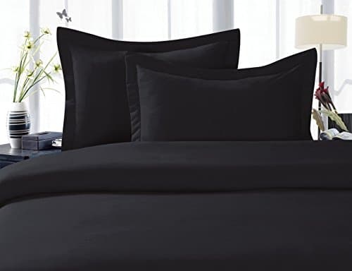 Elegance Linen ® 1500 Thread Count WRINKLE RESISTANT 4 pc Sheet set, Deep Pocket Up to 18" - All Size and Colors , California King Black
