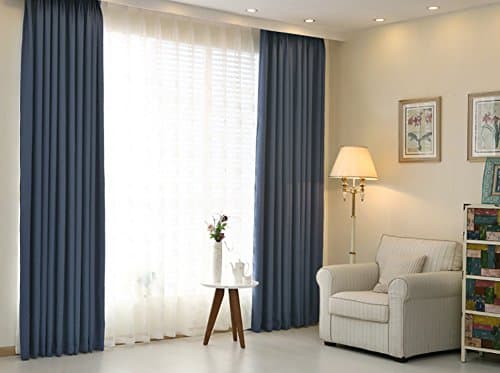 YouYee Blackout Thick Cotton and Linen Elegant Solid Windows Curtain/Drape/Panels/Treatment,Full Shading Grommet Panel 6096