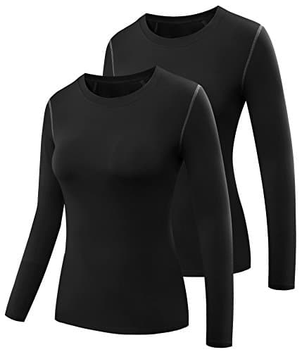 HuaTu Women Performance Compression Base Layer Long Sleeve Crew Neck Tops Tee T Shirts