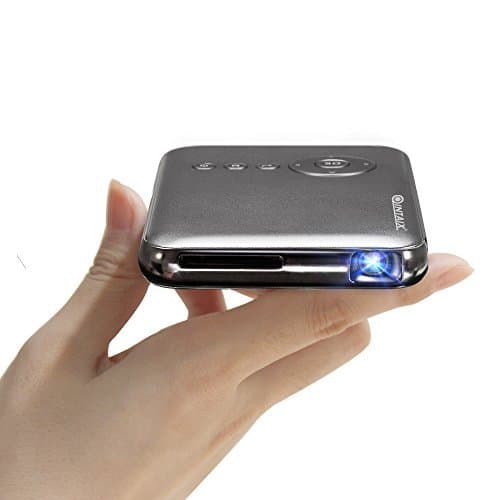 QINTAIX Smart Android Pico Mobile Projector,HD Input with Auto Vertical Keystone Correction,Full HD 1080P,Miracast and Airplay Function,Slim Wireless HD DLP Bedroom Cinema Theater Projector