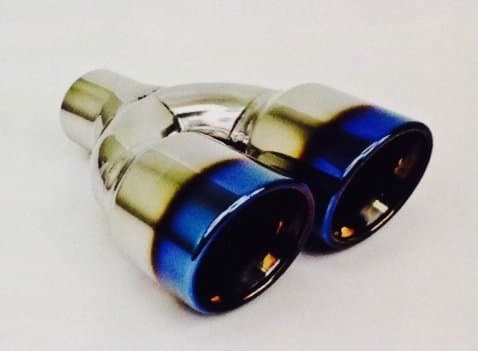 Dual 3.5" Double Wall Rolled Slant w/ Blue Flame