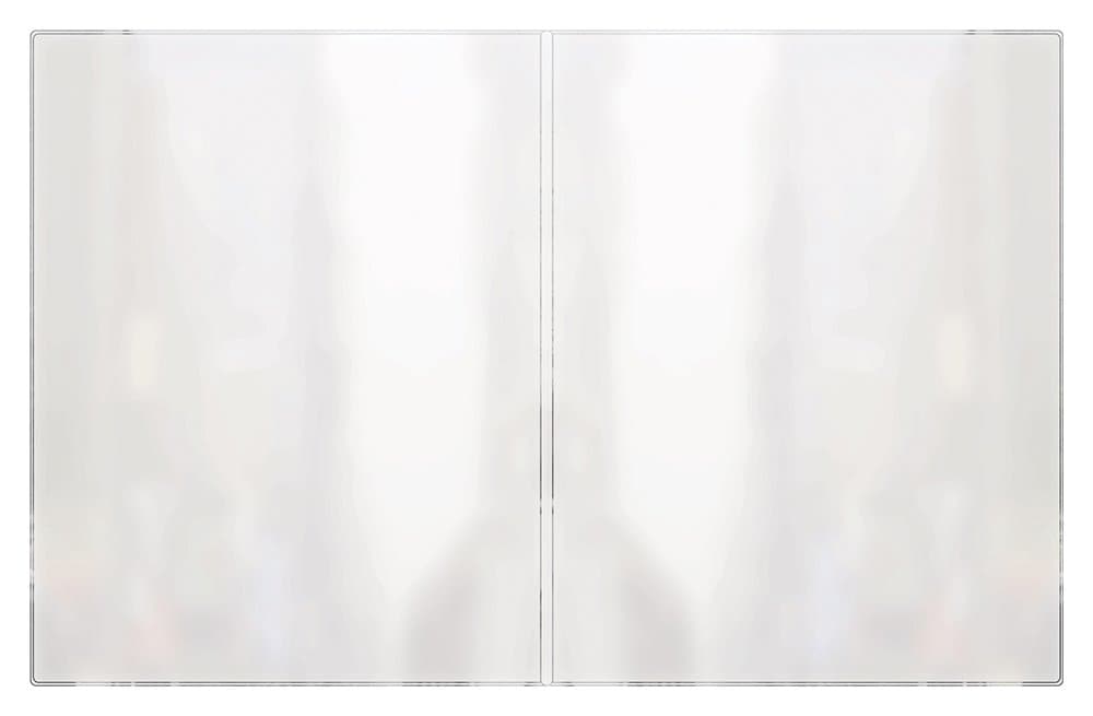 RischDouble-Sided All Clear Vinyl Menu Cover | Two-Sided 4 View Folding Menu Booklet | Slip in Side-Loading Cover | Wipeable, Reusable | 8.5” x 11” | Pack of 24