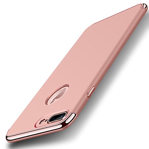 iPhone 7 Plus / 8 Plus Case ,JINRUNHU Ultra Thin Matte Plating Shell Slim Hard Shockproof Case Coated Non Slip Anti-Fingerprint Plastic Back Cover For iPhone 7Plus / 8Plus 5.5 [Rose Gold]