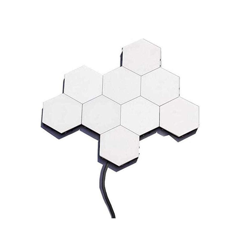 EDCM Quantum Lamp Led Wall Lamp Hexagonal Lamps Modular Touch Sensitive Lighting Nightlight Light Magnetic Hexagons Creative Home Decoration, Helios Stitching-White beauty-5